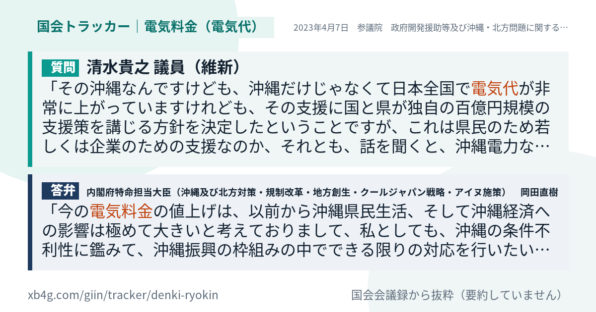 質問と答弁のカード