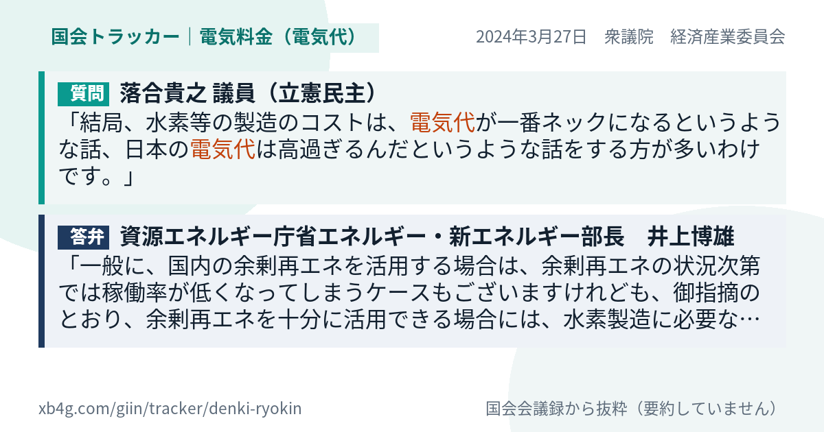 質問と答弁のカード