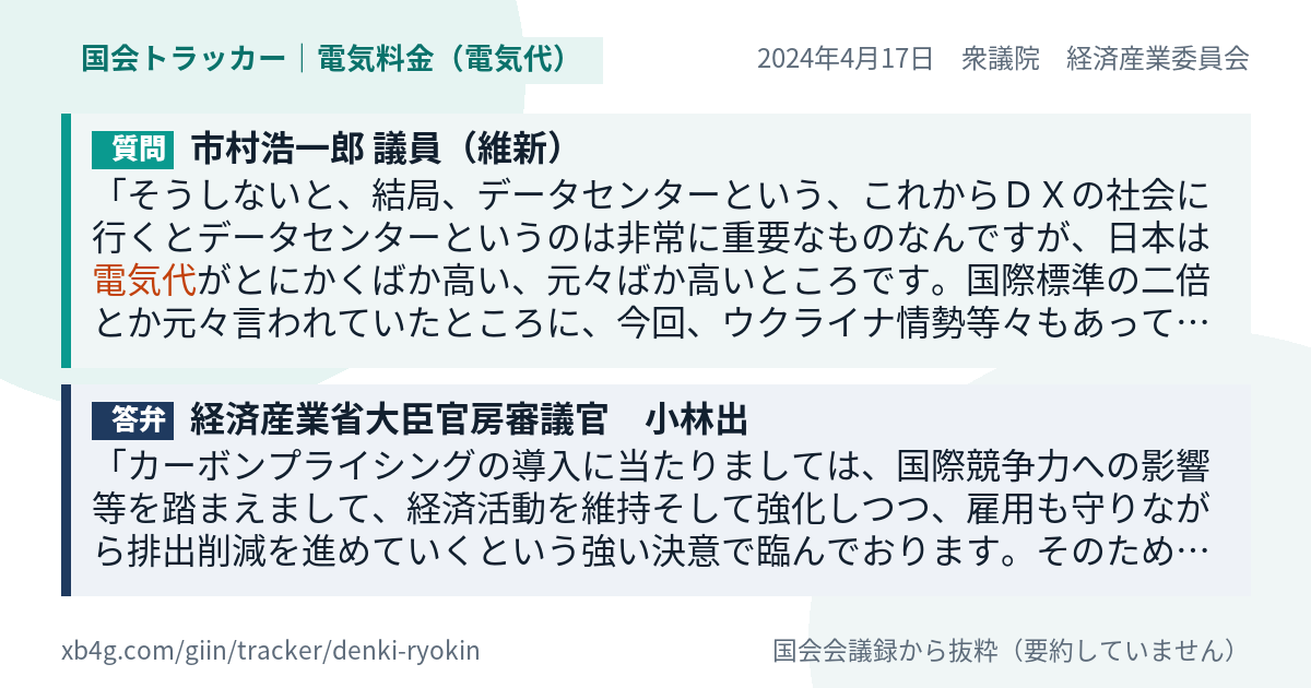 質問と答弁のカード