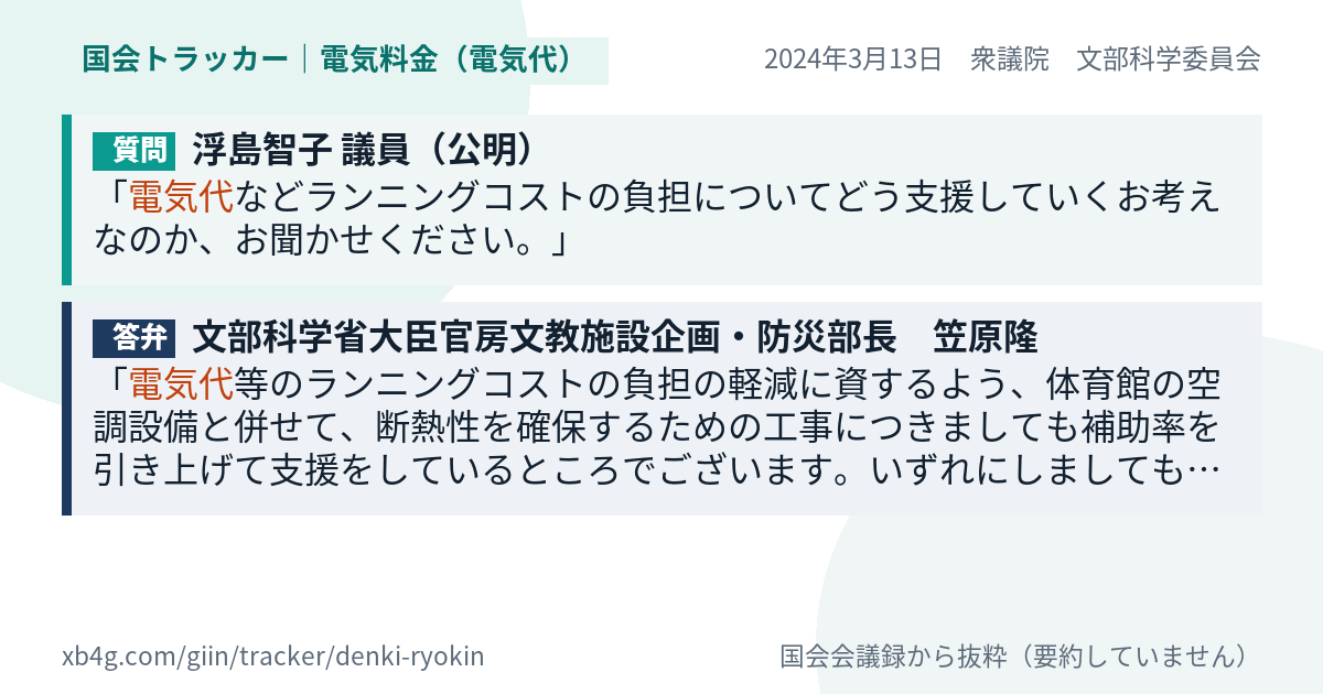 質問と答弁のカード