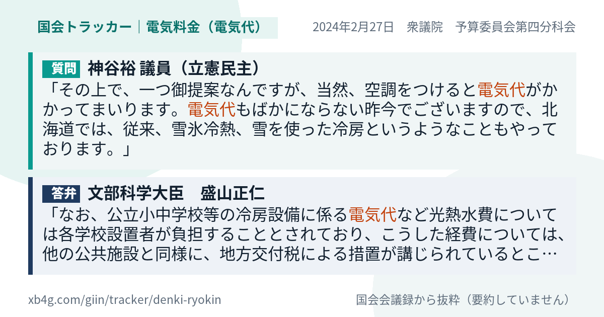 質問と答弁のカード