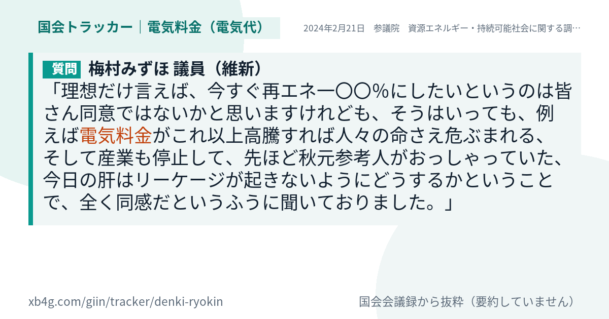 質問と答弁のカード