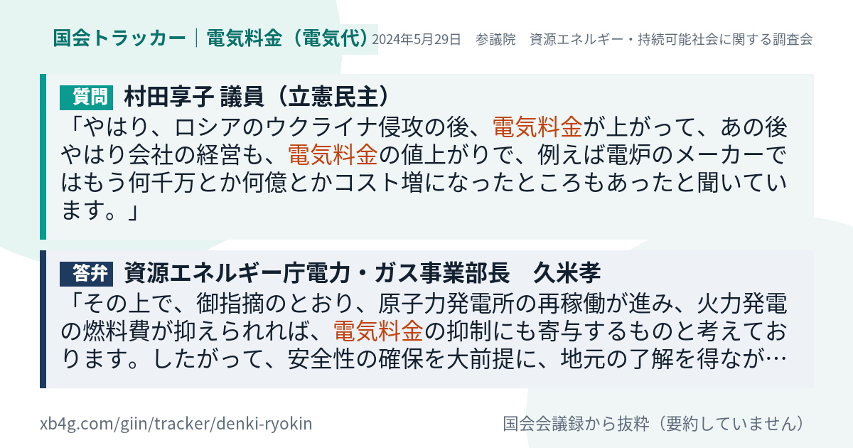 質問と答弁のカード