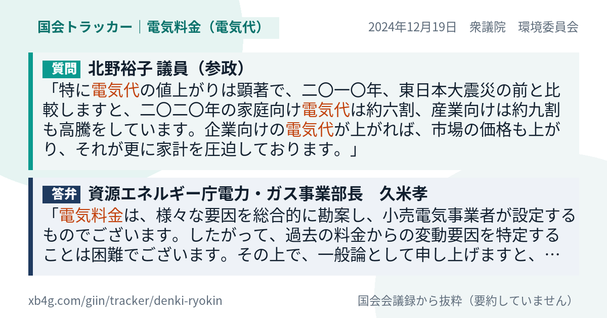 質問と答弁のカード