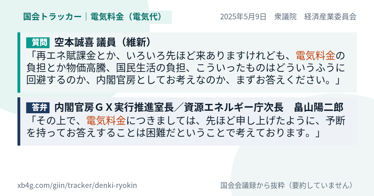 質問と答弁のカード