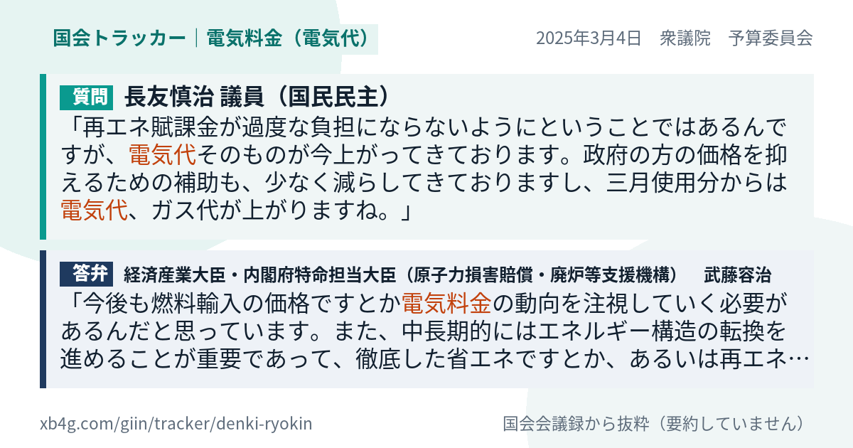 質問と答弁のカード