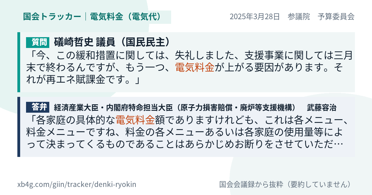 質問と答弁のカード