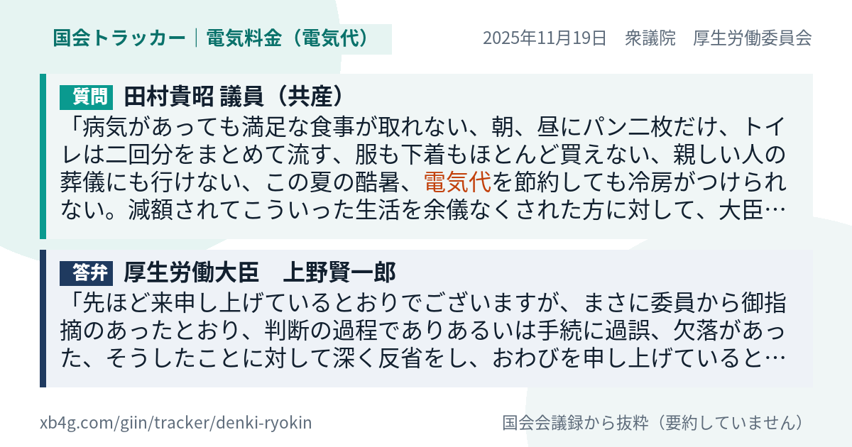 質問と答弁のカード