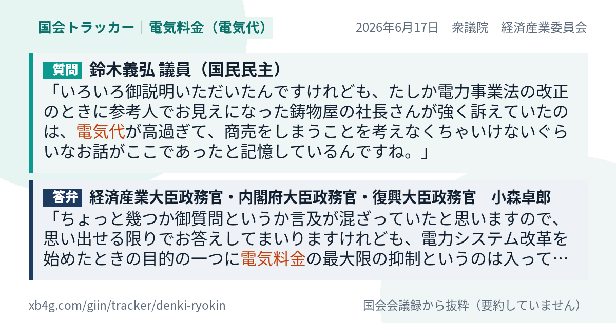 質問と答弁のカード