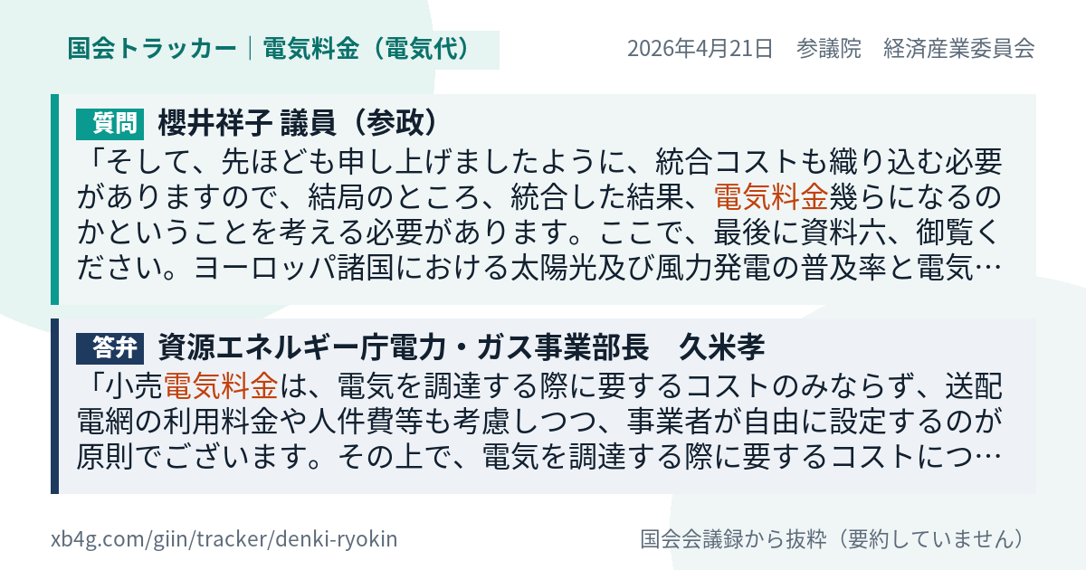 質問と答弁のカード