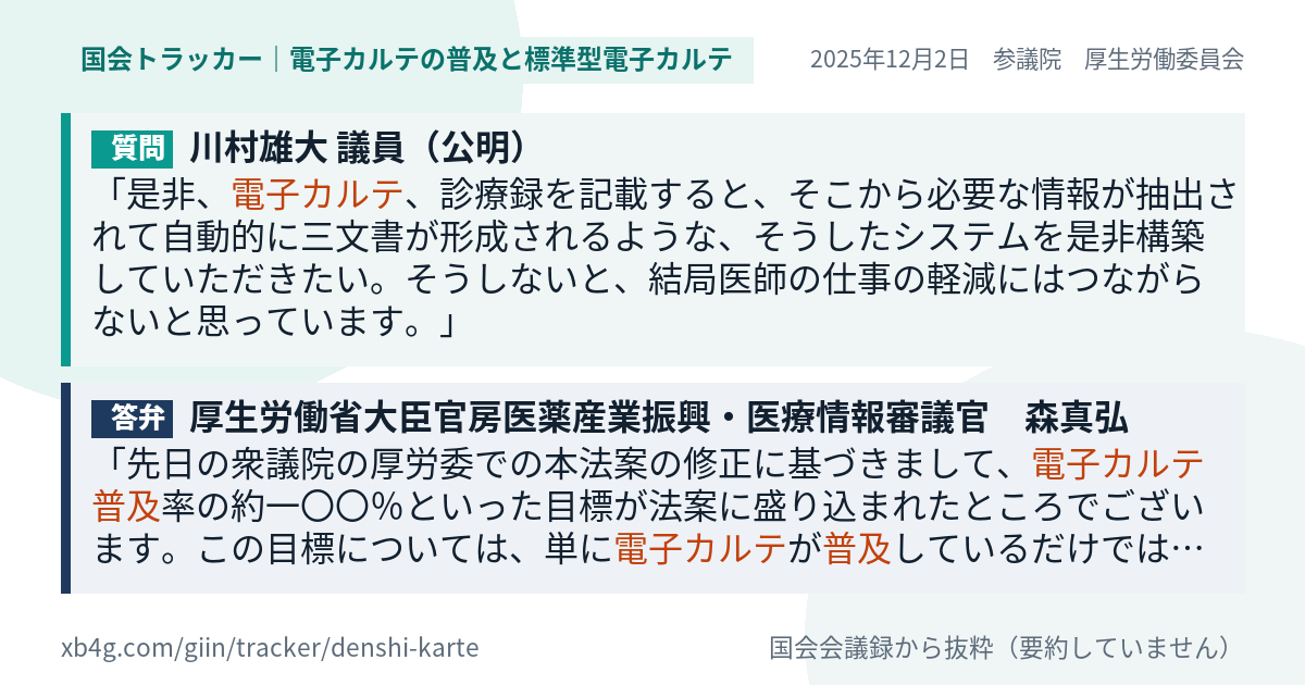 質問と答弁のカード