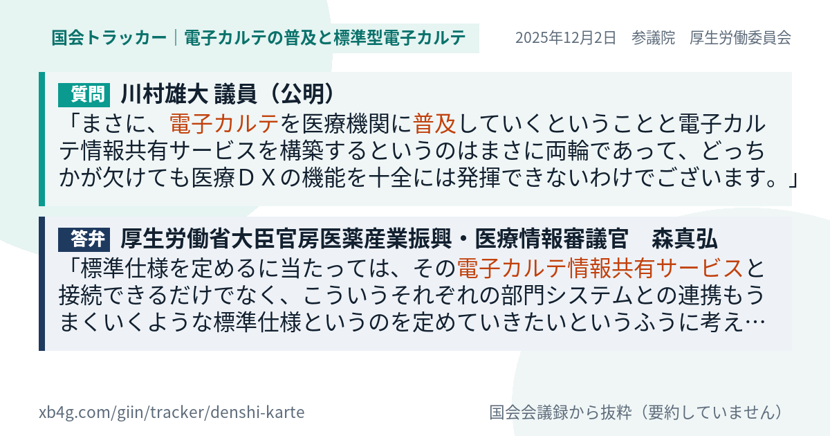 質問と答弁のカード