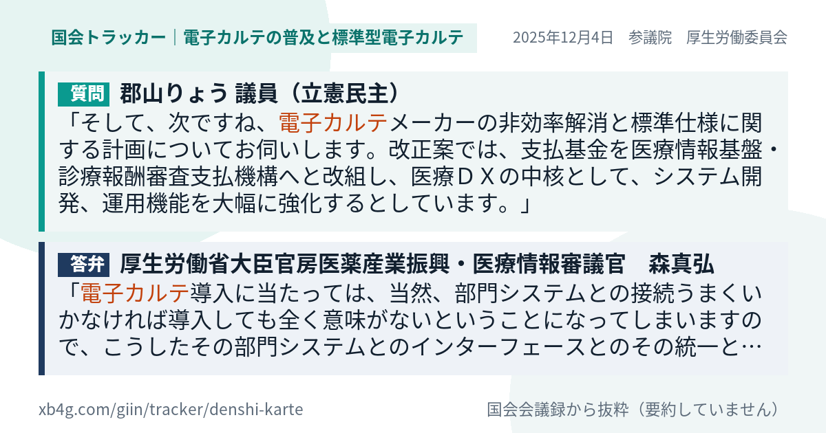 質問と答弁のカード