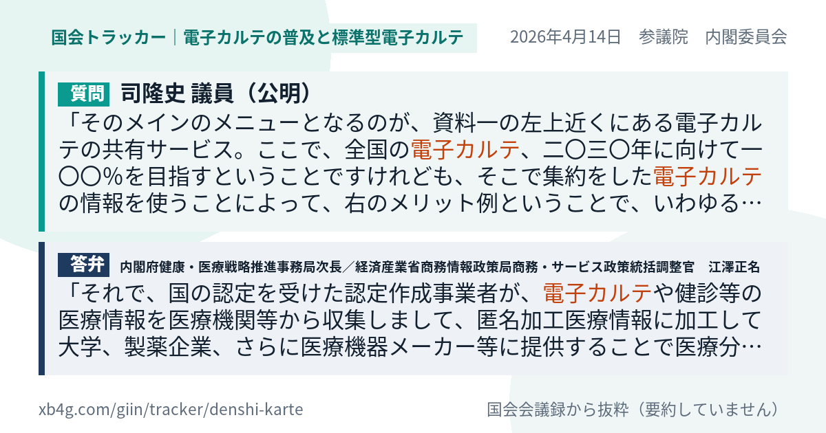 質問と答弁のカード