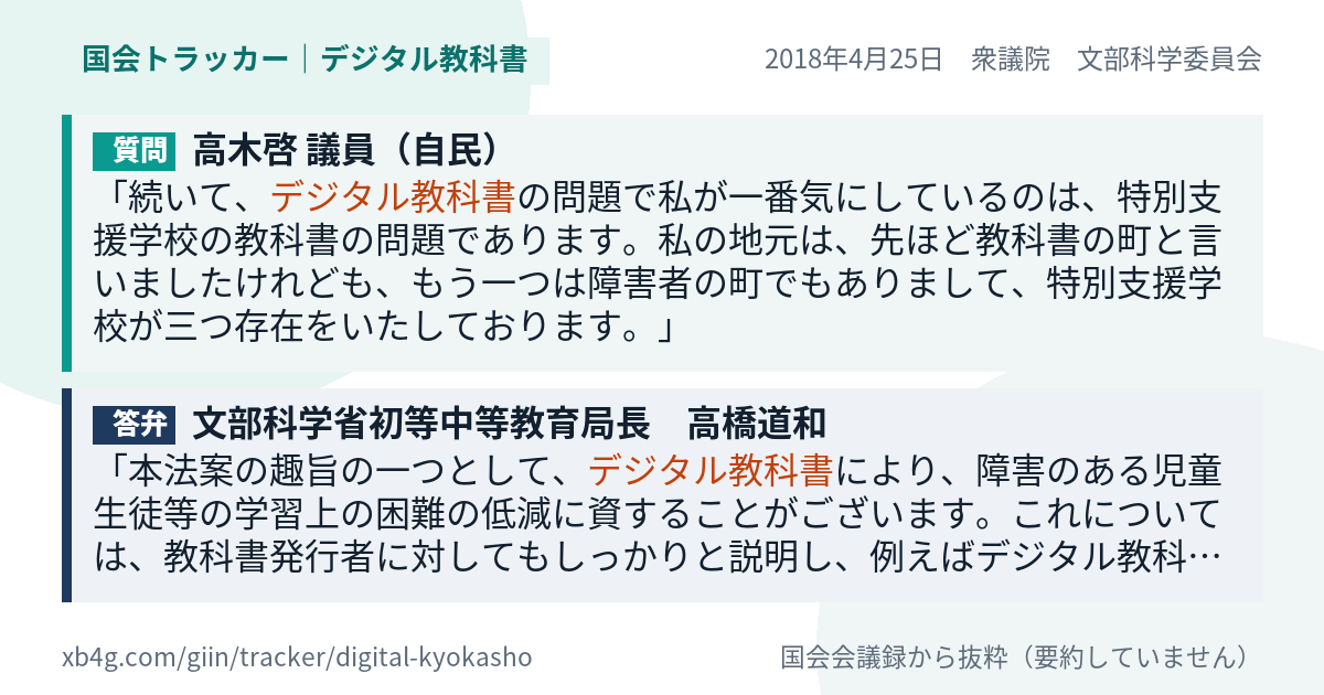 質問と答弁のカード