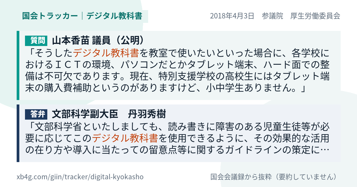 質問と答弁のカード