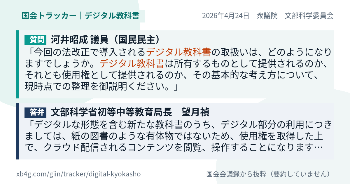 質問と答弁のカード