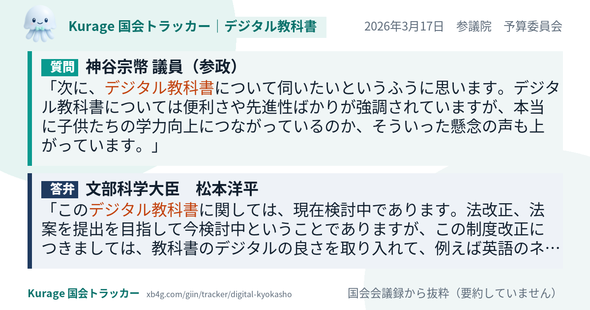 質問と答弁のカード