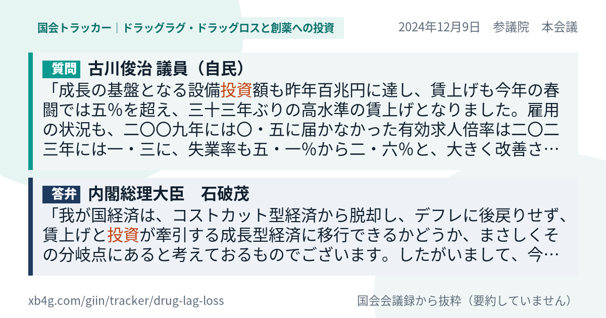質問と答弁のカード