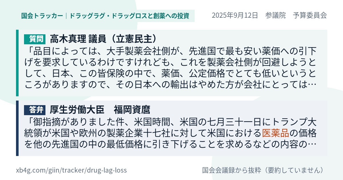 質問と答弁のカード