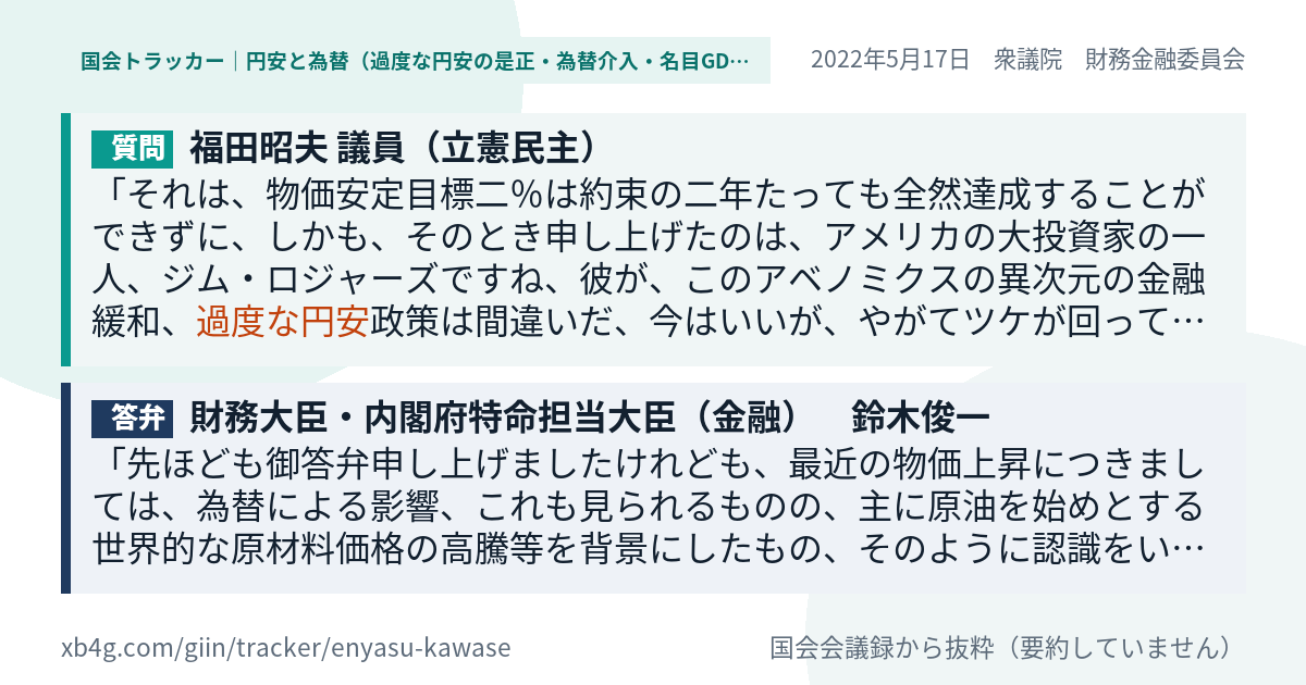 質問と答弁のカード