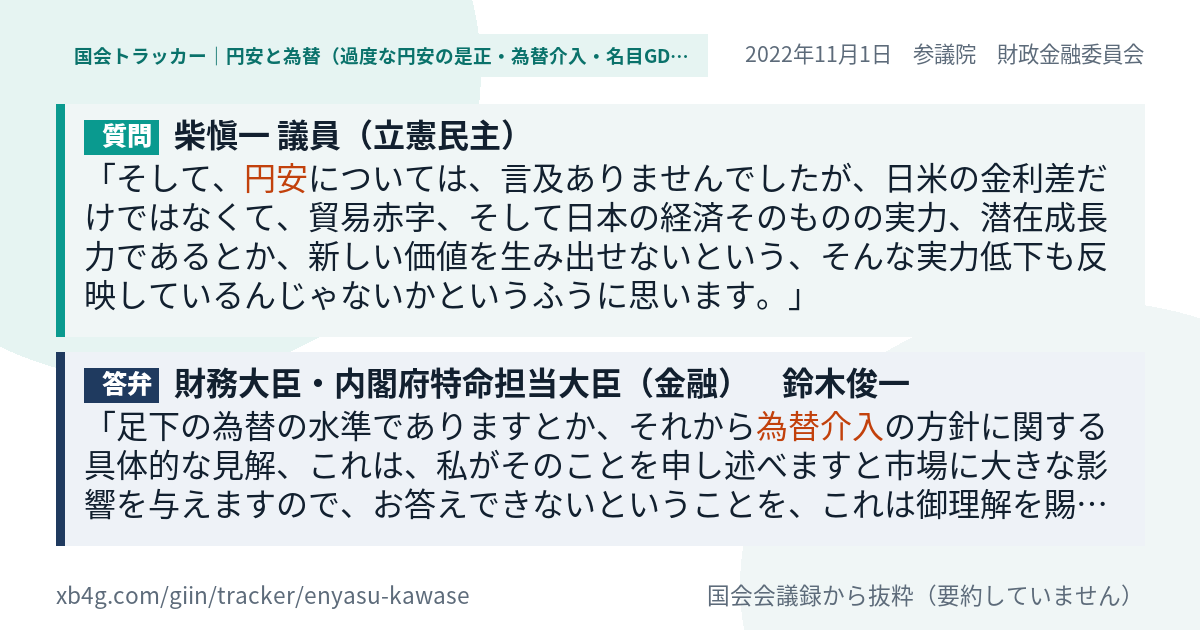 質問と答弁のカード