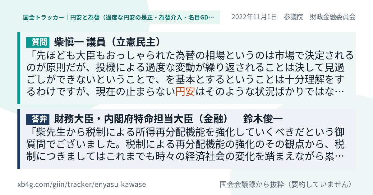質問と答弁のカード