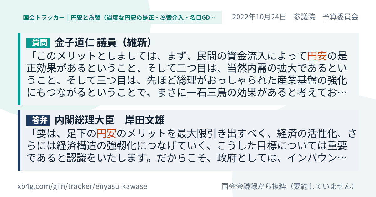 質問と答弁のカード