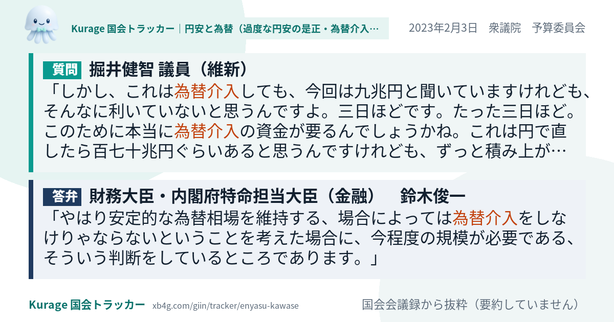 質問と答弁のカード