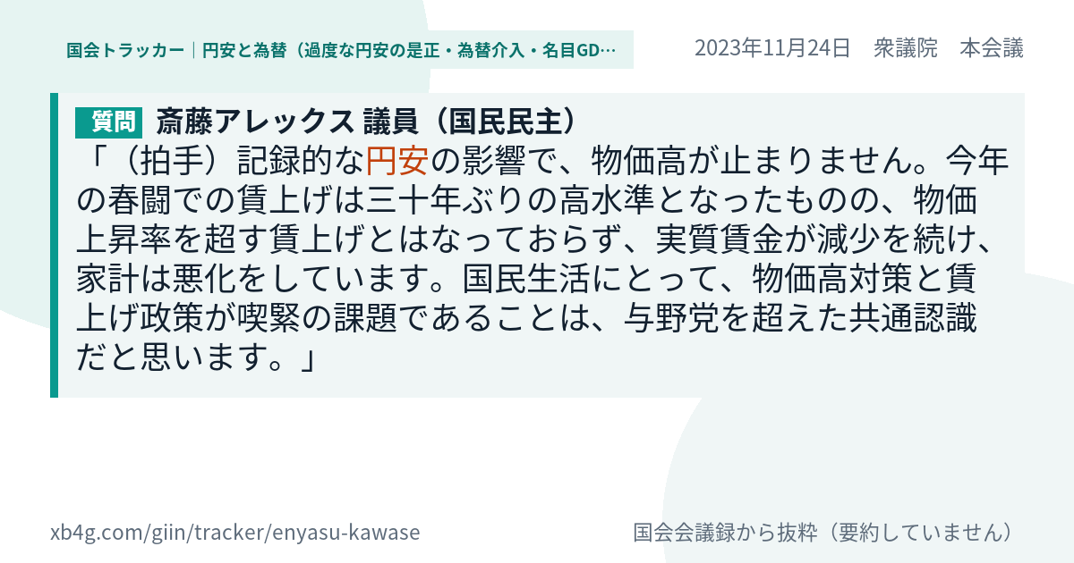 質問と答弁のカード