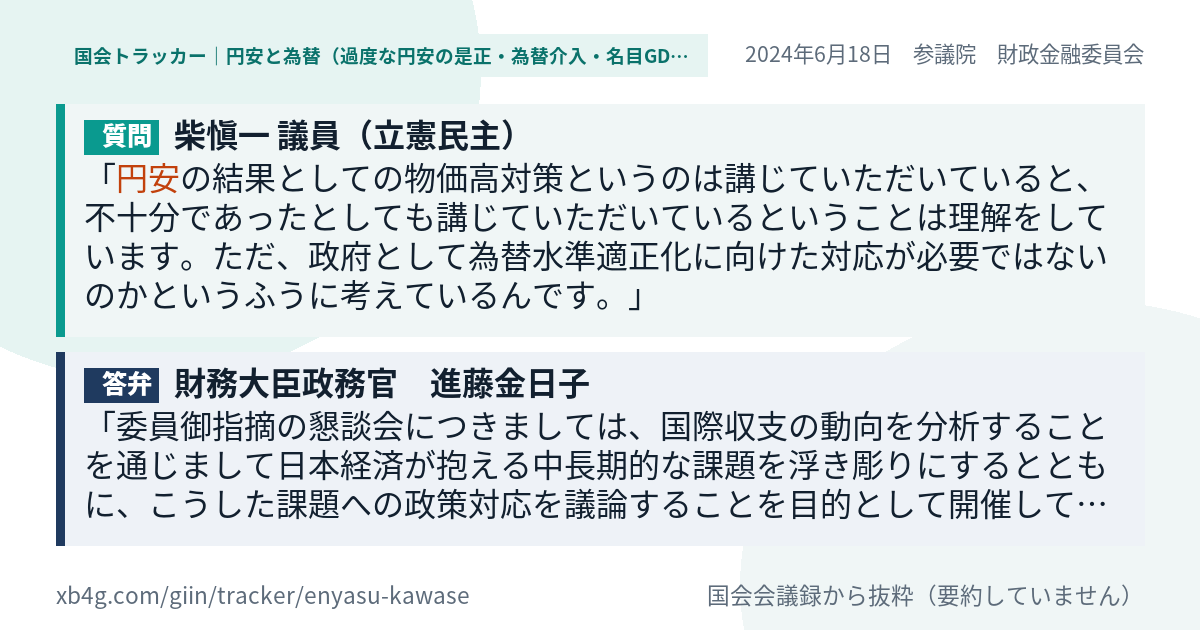 質問と答弁のカード