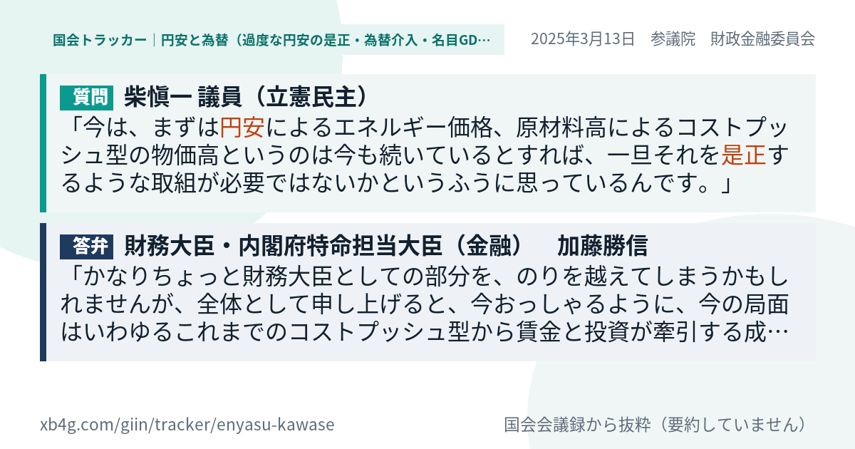 質問と答弁のカード