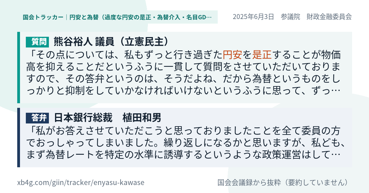 質問と答弁のカード