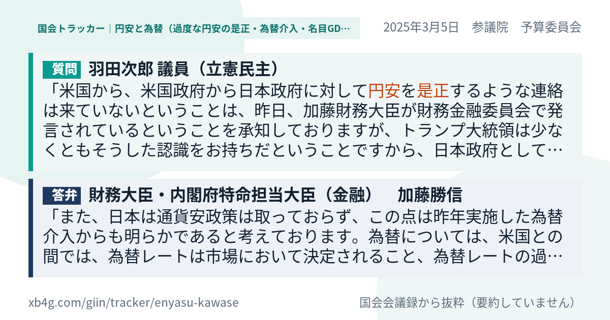 質問と答弁のカード