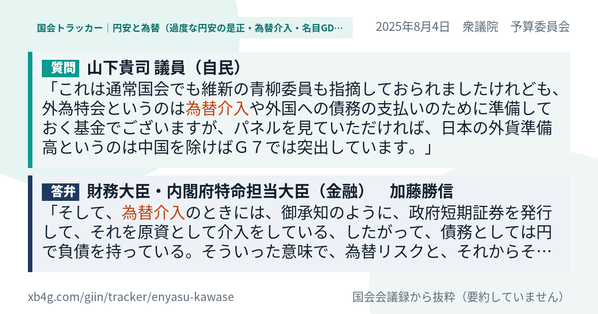 質問と答弁のカード