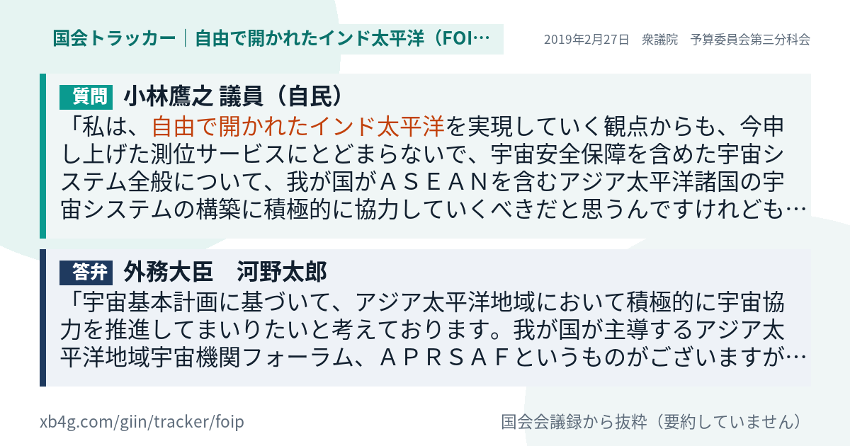 質問と答弁のカード