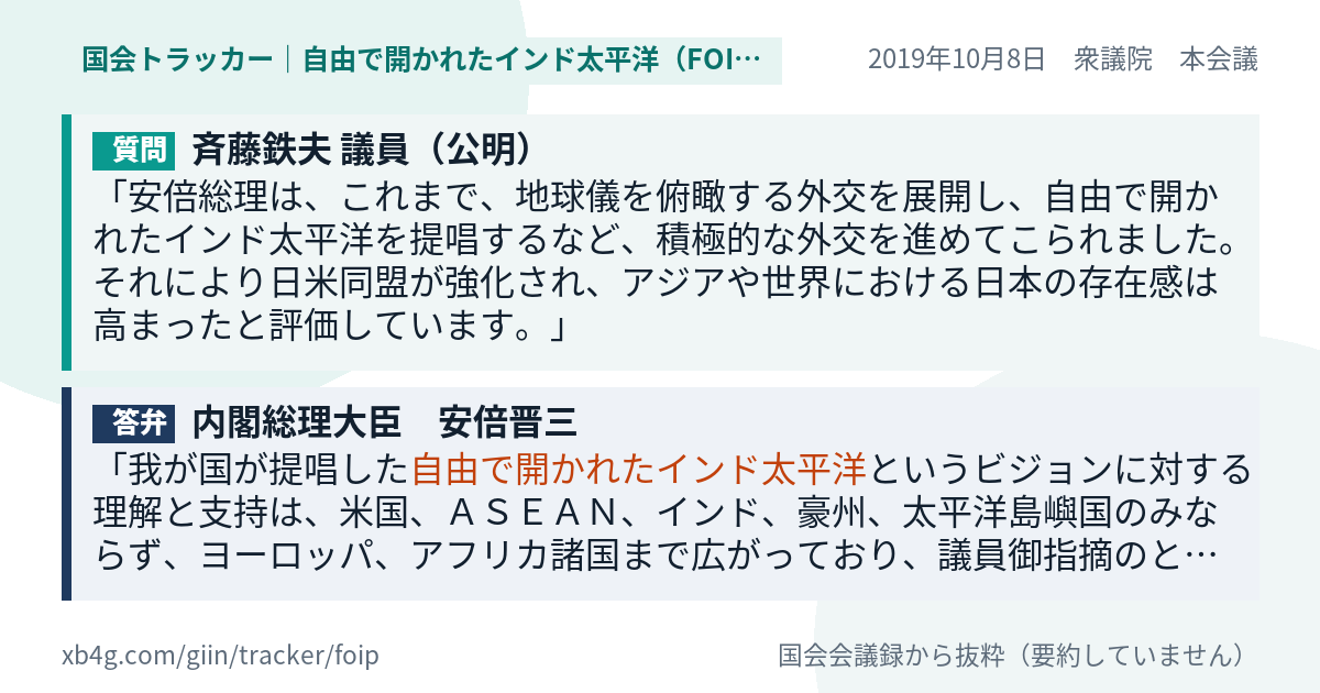 質問と答弁のカード