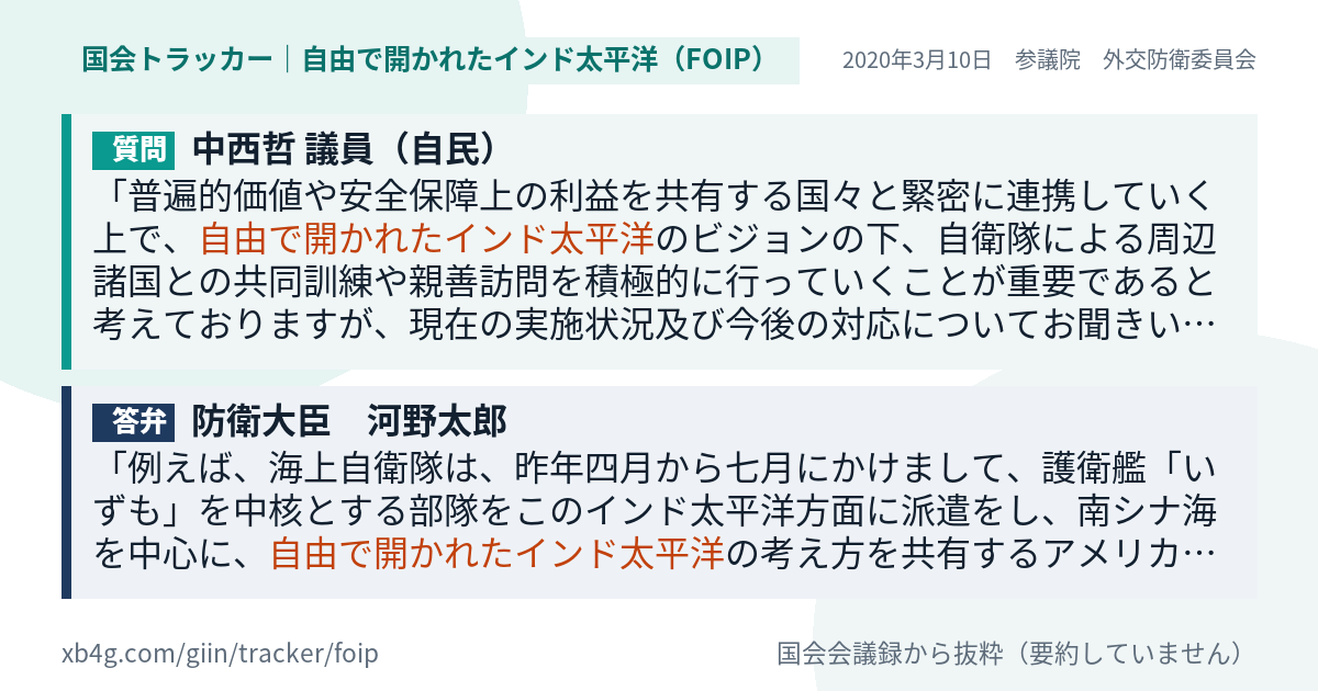 質問と答弁のカード