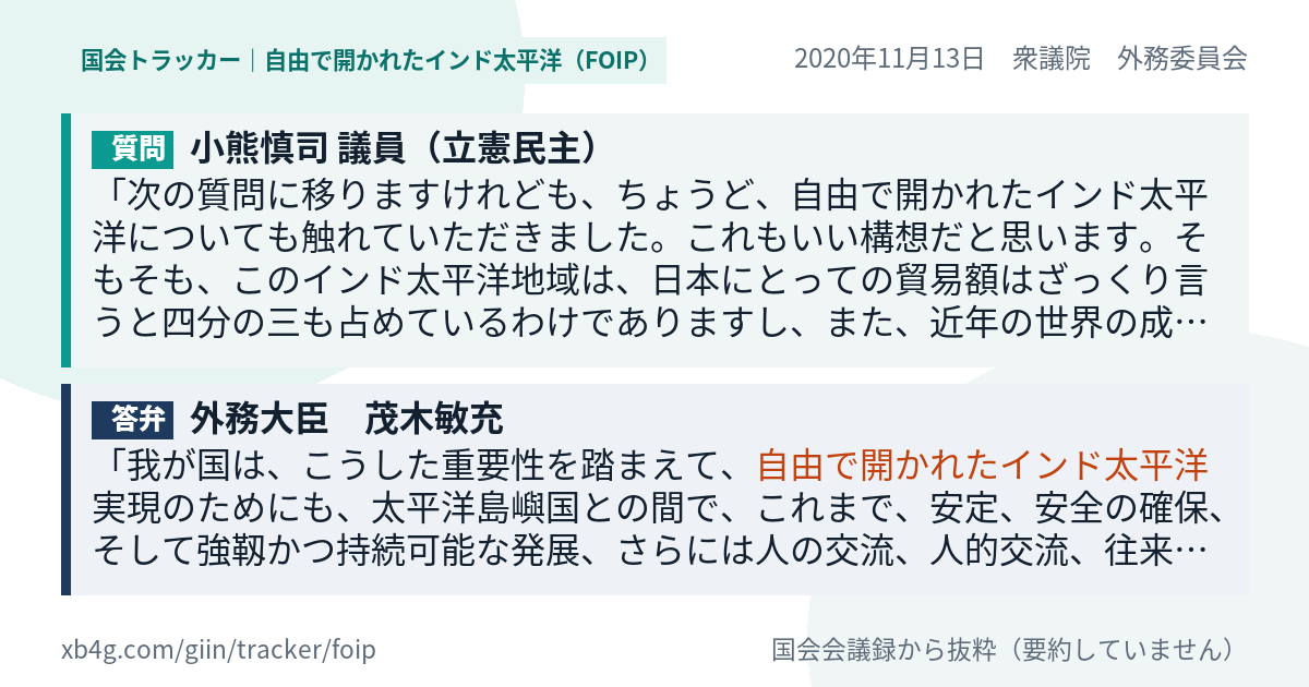 質問と答弁のカード