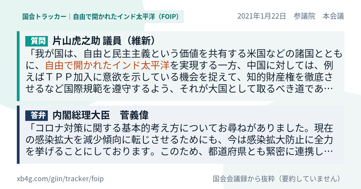 質問と答弁のカード
