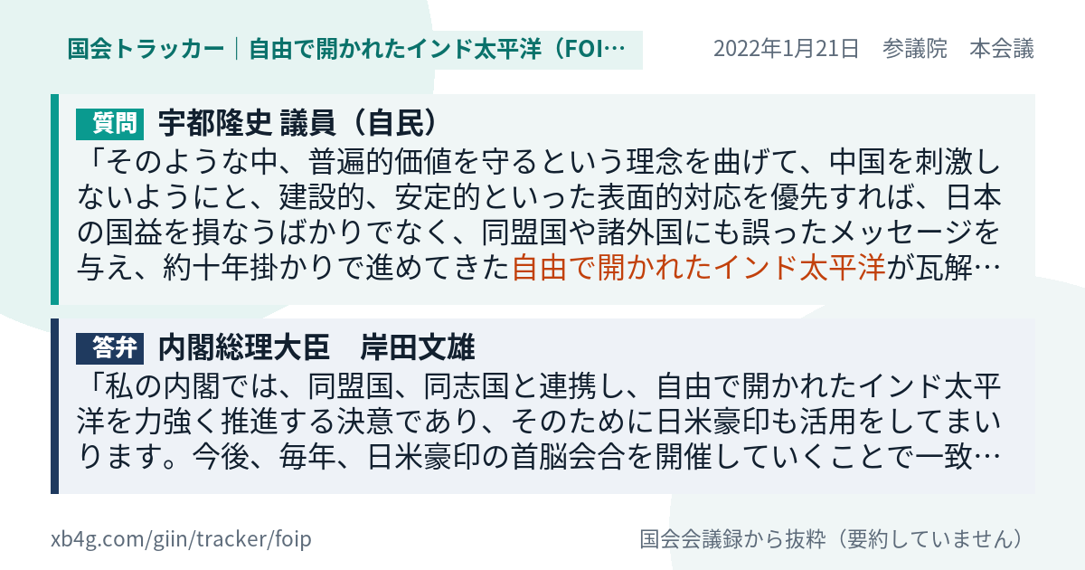 質問と答弁のカード