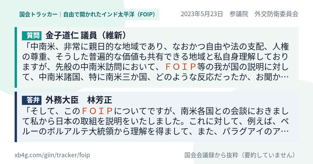 質問と答弁のカード