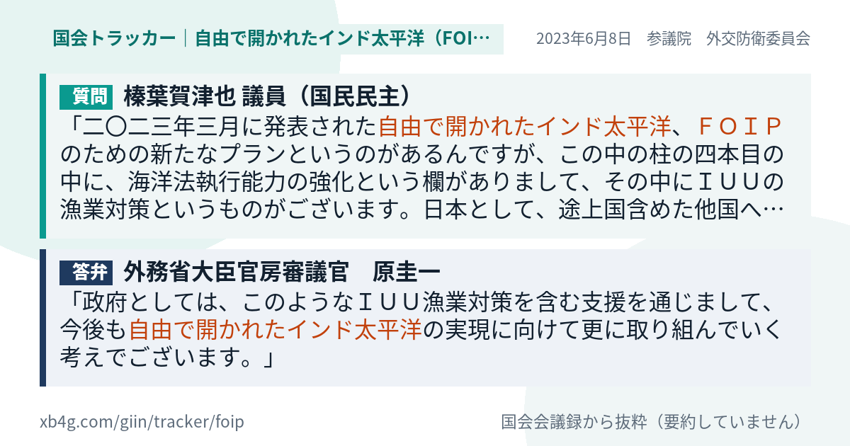 質問と答弁のカード