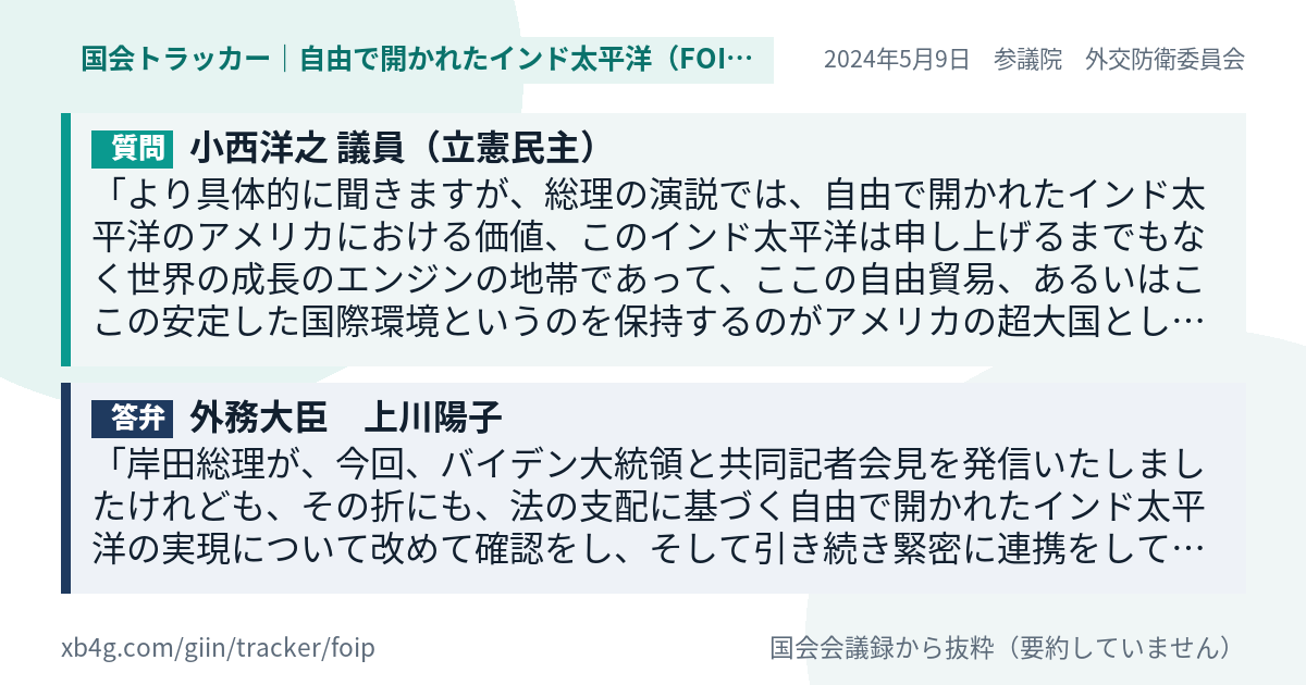 質問と答弁のカード