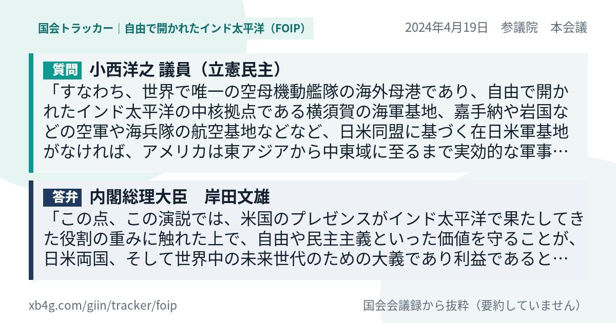質問と答弁のカード