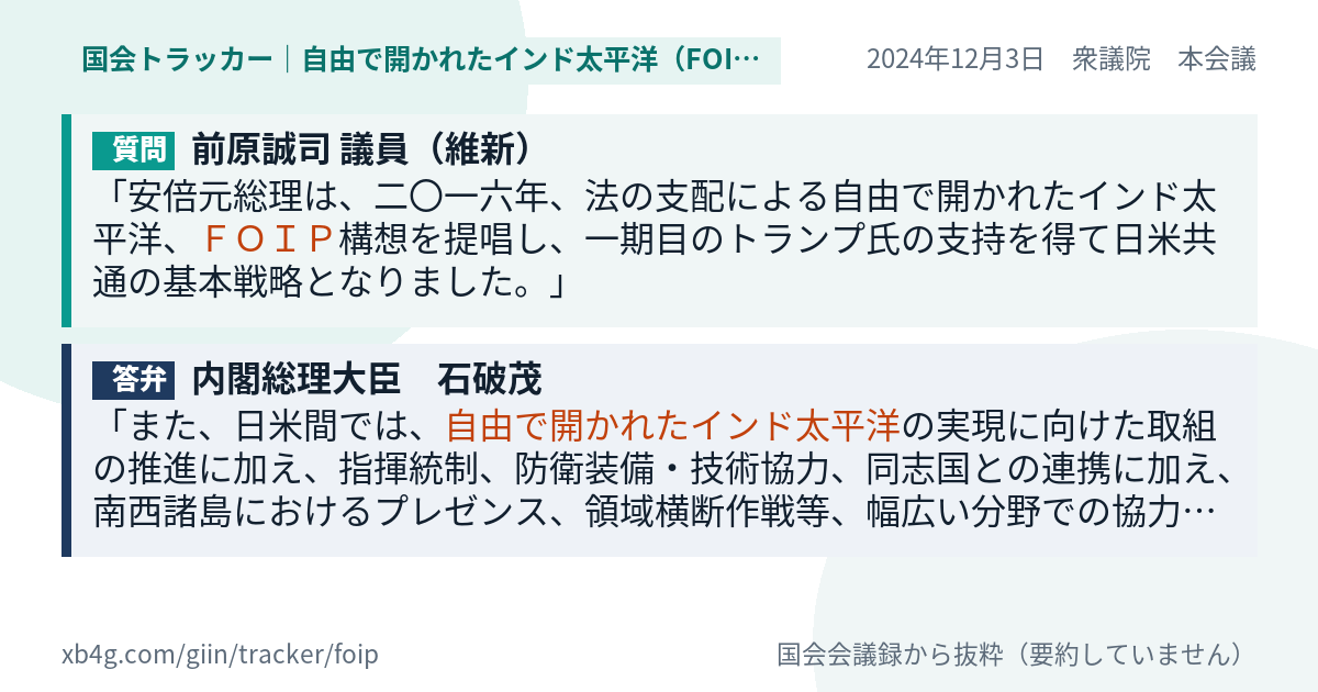 質問と答弁のカード