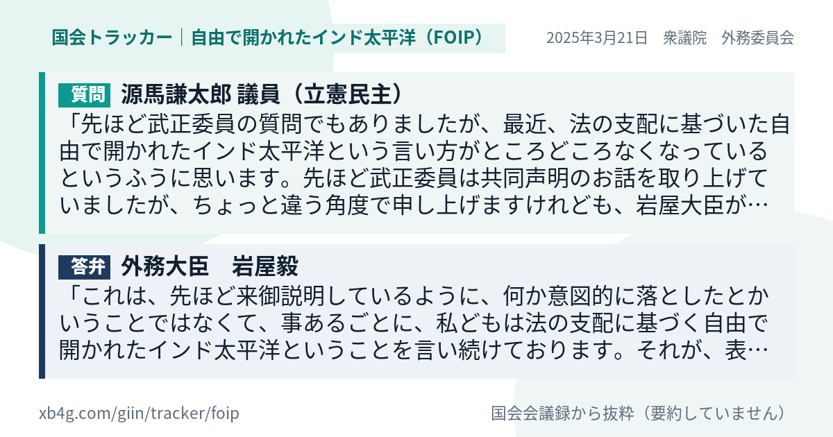 質問と答弁のカード