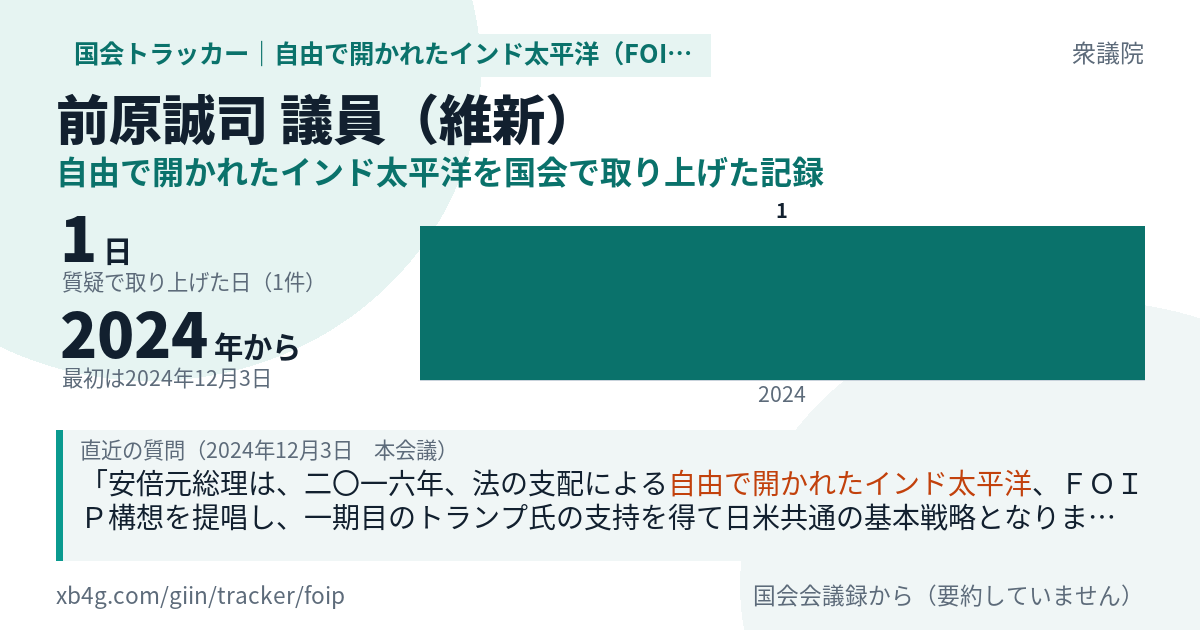前原誠司議員の記録のカード
