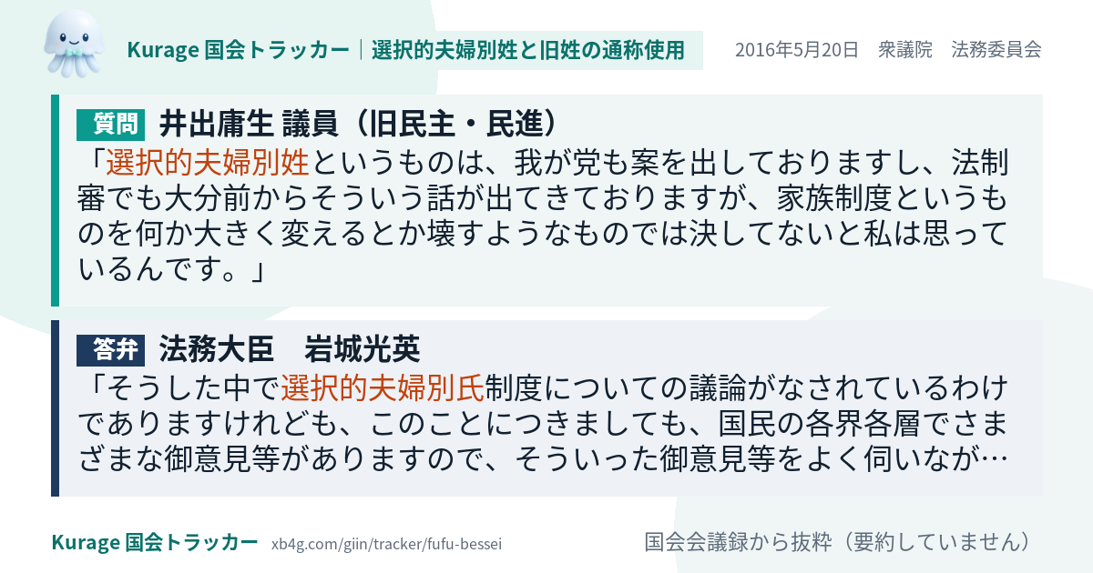 質問と答弁のカード