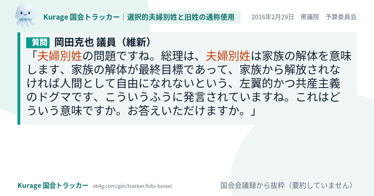 質問と答弁のカード